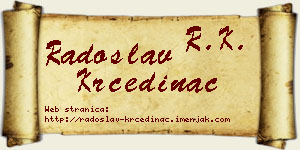 Radoslav Krčedinac vizit kartica